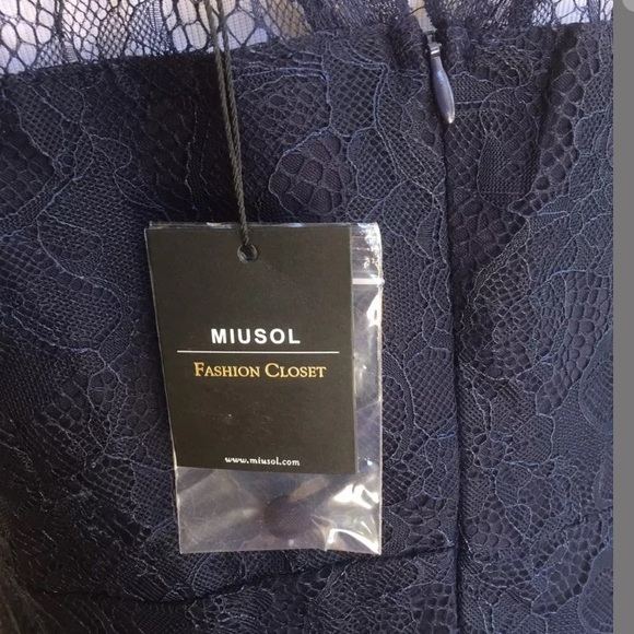 MIUSOL Cute 40-50s Pin-Up-Girl Navy Blue Lace Fit & Flair Dress Plus Sz 2X NEW! - Picture 4 of 11